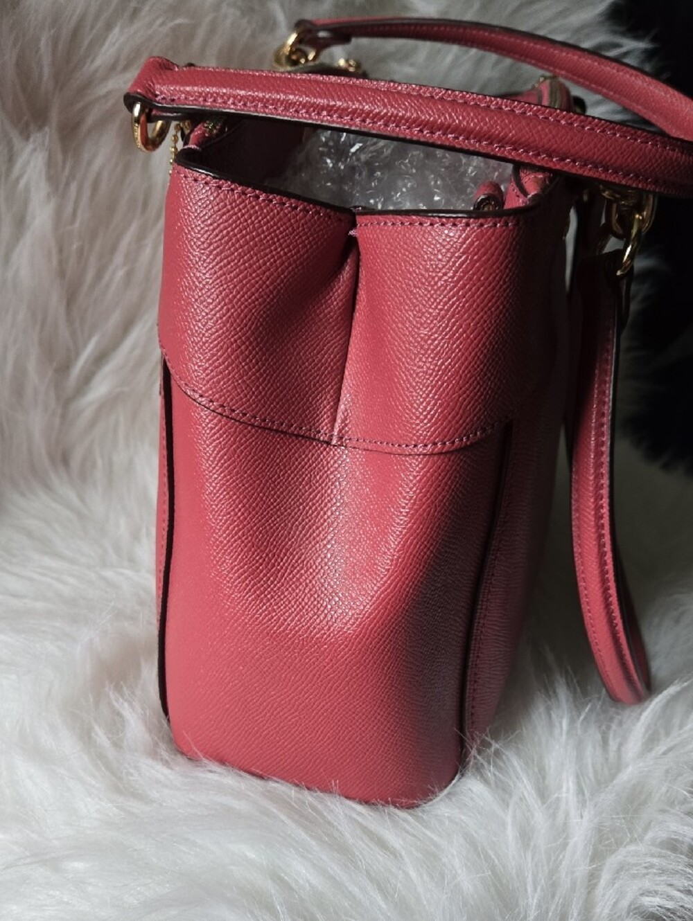 Coach Pink Leather Satchel with Cherry Charm - Picture 3 of 12
